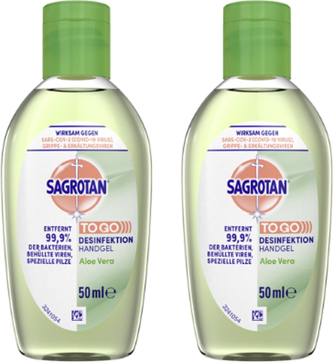 Goedkoopste Sagrotan Desinfectie Handgel | 2x 50 ml - Aloë Vera Desinfectiemiddel - Pocketformaat Handgel | Set van 2 Flesjes Desinfectiegel