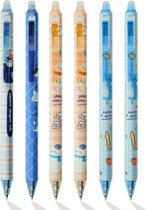 Stylos à Bille Effaçables | Lot De 4 + 20 Recharges | Motif Panda | Pointe 0,5 Mm | Pour École & Bureau