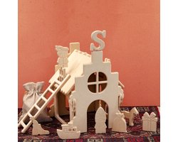 Lovelties Pakjeshuis Sinterklaas - Houten pakhuis met 8 figuren - 3+ jaar