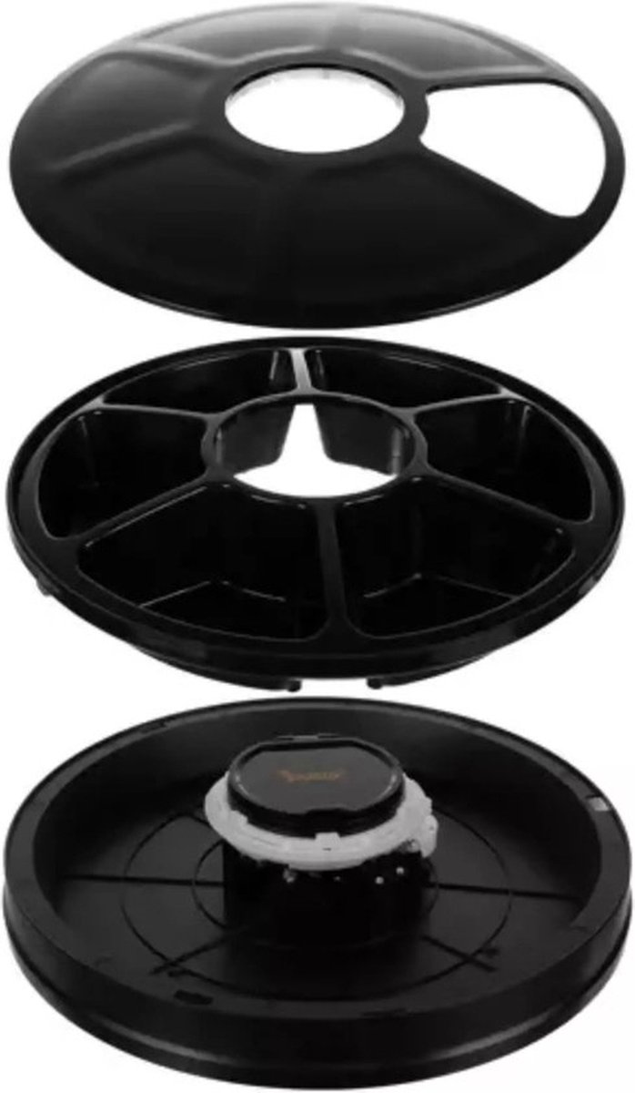 Automatische Voederautomaat 0,90L Zwart met Timer - afbeelding 2