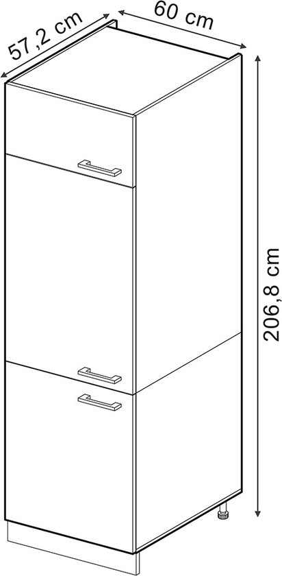 Vicco Armoire de transformation pour réfrigérateur R- Line, Chêne puissant or/ Wit, 60 cm