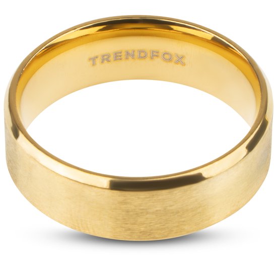 Heren Ring Goud Kleurig met Gepolijste Rand - Staal - Ringen Mannen ...
