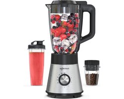 Safecourt Kitchen Power blender - 5 automatische programma's - Smoothie maker - 1300 Watt - RVS Safecourt Kitchen Power blender - 5 automatische programma's - Smoothie maker - 1300 Watt - RVS