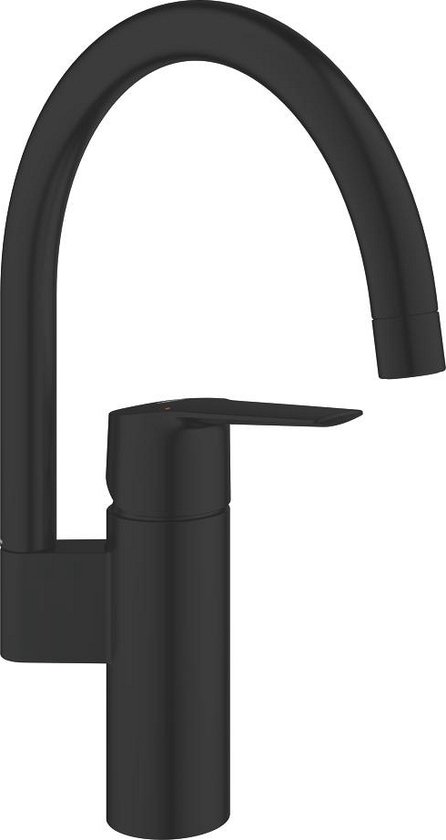 GROHE QuickFix Start eengreeps keukenmengkraan - hoge C-vormige uitloop - Matte Black