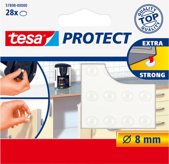 Anti-slip en geluiddempers tesa® Protect rond Ø8mm transparant 28 stuks