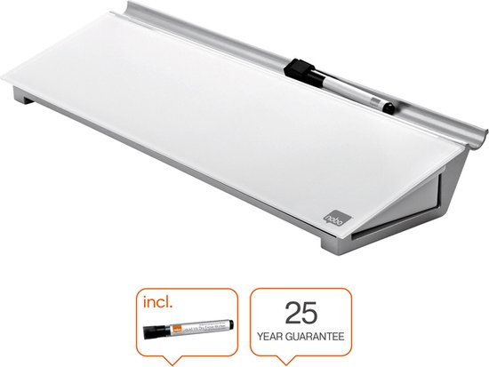 Nobo Bureau Notitiebord Met Droog Uitwisbaar Glasoppervlak - Inclusief Whiteboard Marker met Wisser - Wit