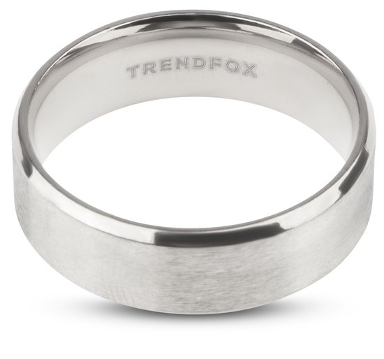 Heren Ring Staal met Gepolijste Rand - Zilver Kleurig - Papa Cadeau Voor Mannen - Vaderdag