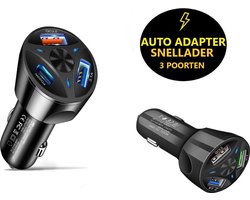 Ronyse® Autolader PD20W - USB Auto Adapter - 1 Stuk - 3 Poorten - Snellader - Car Adapter - Zwart - Oplader voor in de auto