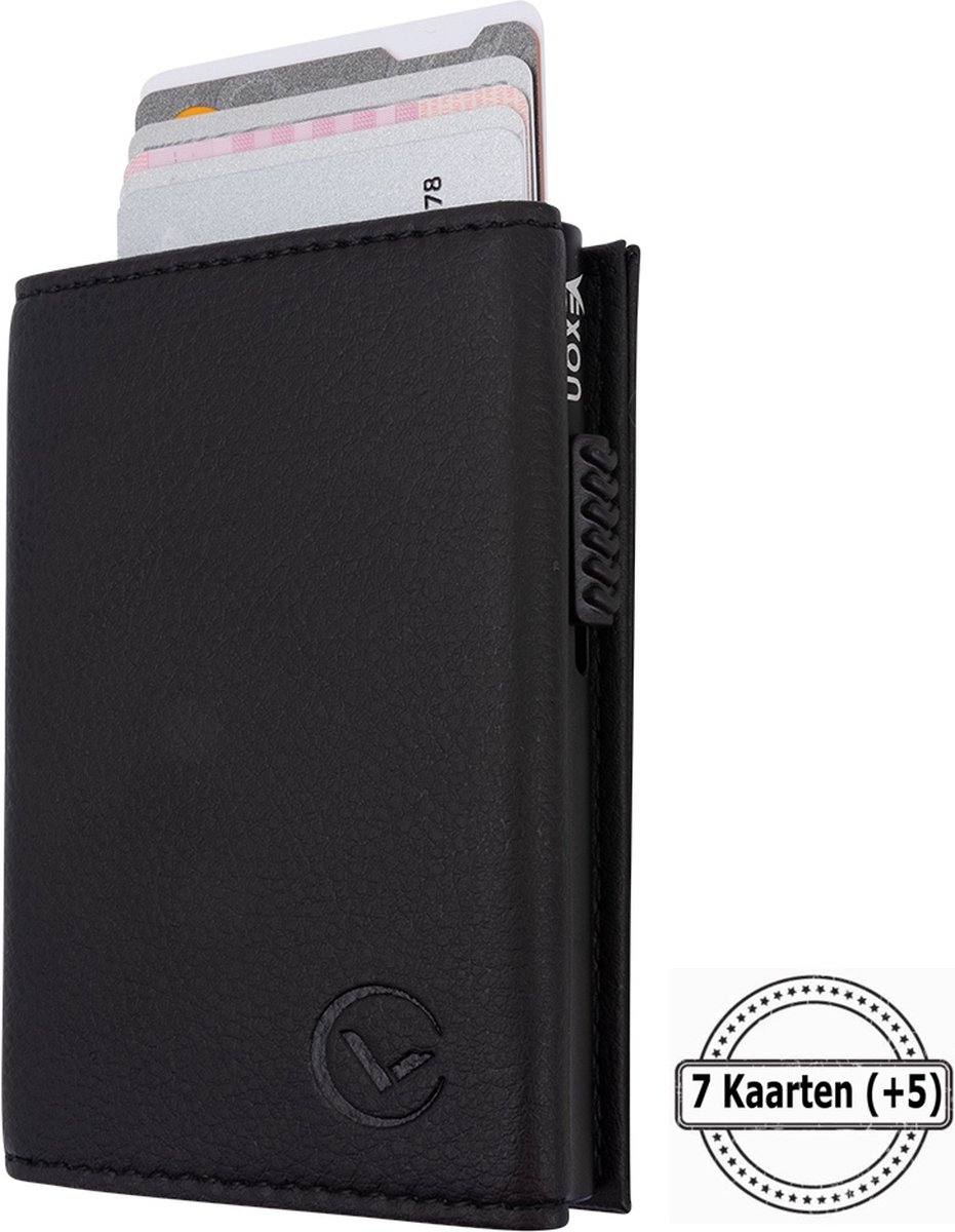 VEXON Legacy Prive - Wallet Pro - Premium Wallet Classic - Pasjeshouder Zwart - Kaarthouder - Met Rits - 10 Pasjes, Briefgeld en Muntgeld - RFID Creditcardhouder - Mannen en Vrouwen Portemonnee - Uitschuifbaar - Zwart