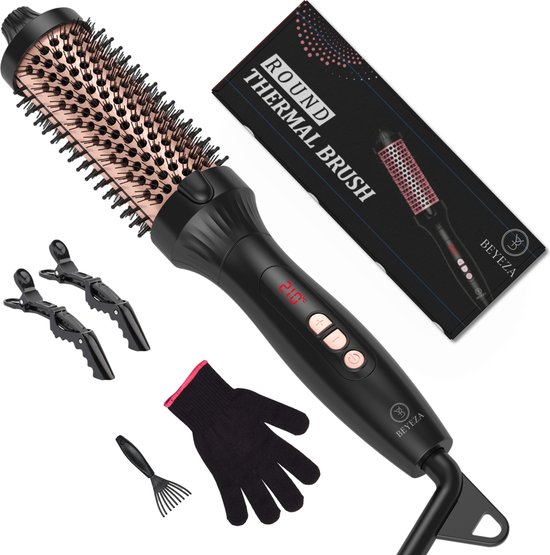 Beyeza Thermal Brush - Keramische Warmteborstel - Fohnborstel en Airstyler Alternatief - Krulborstel en Stijlborstel in 1 - Krultang