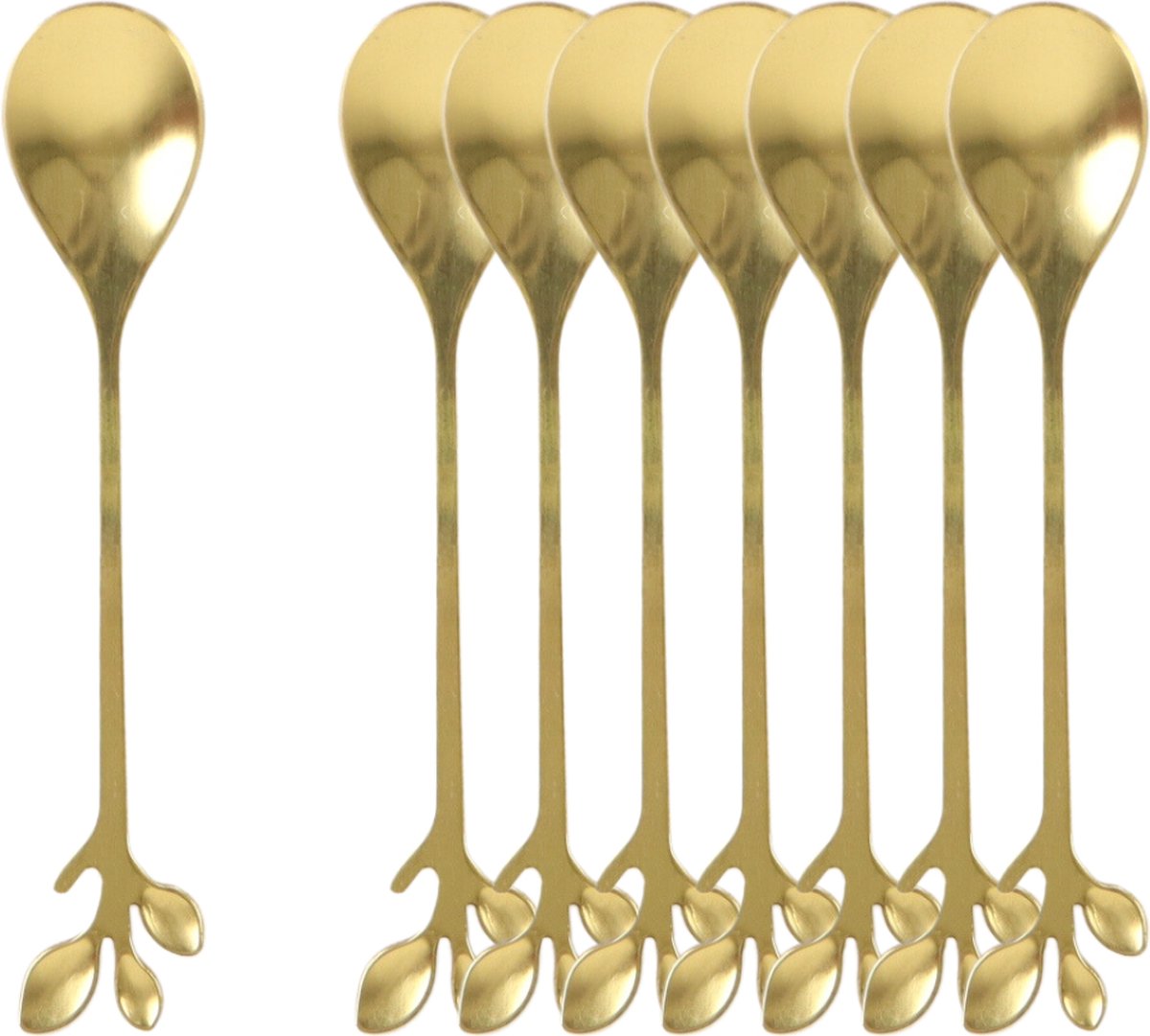Goedkoopste OTIX Theelepeltjes - Goud - Bladeren - Koffielepeltjes - 8 stuks - LEAF