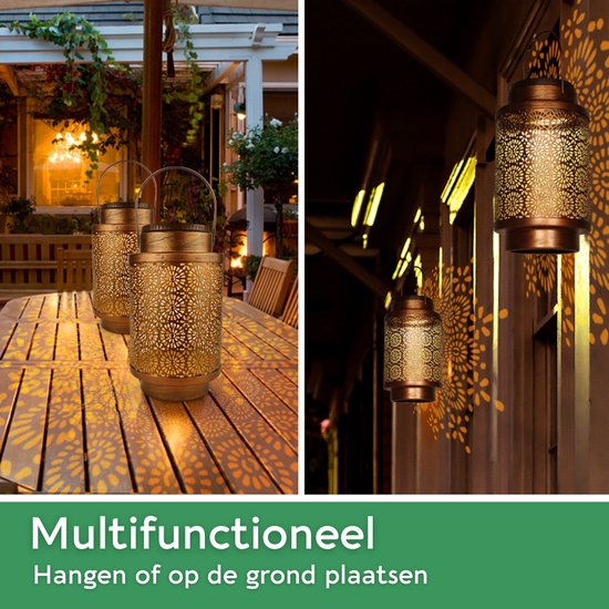 kefflum Solarlamp voor buiten 300 lm, 2200 mAh, buitenlantaarn op zonne