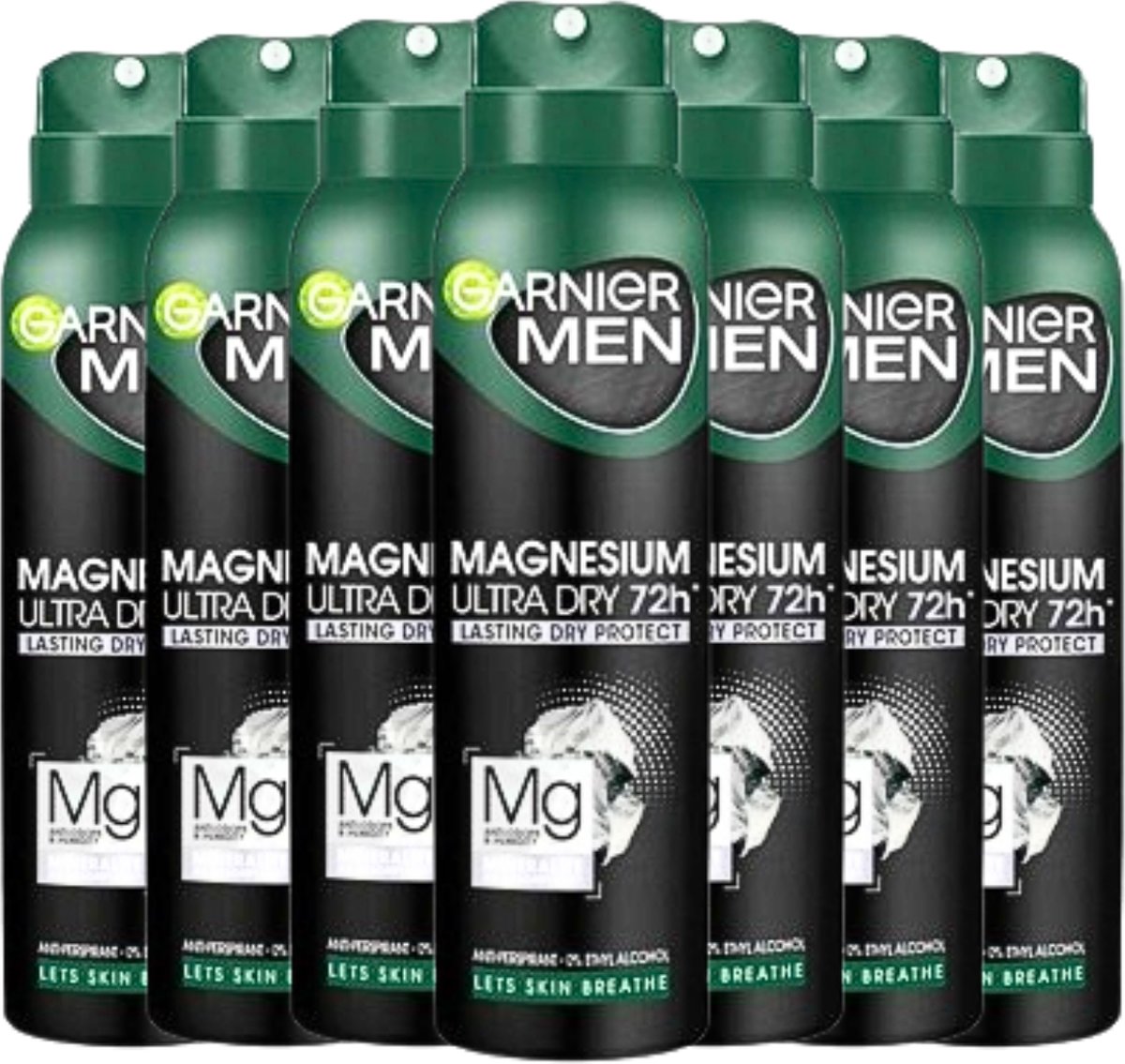 Goedkoopste Garnier Men Deodorant Spray Magenesium Ultra Dry - 7x 150ml - 72H Bescherming - Deodorant Man Voordeelverpakking