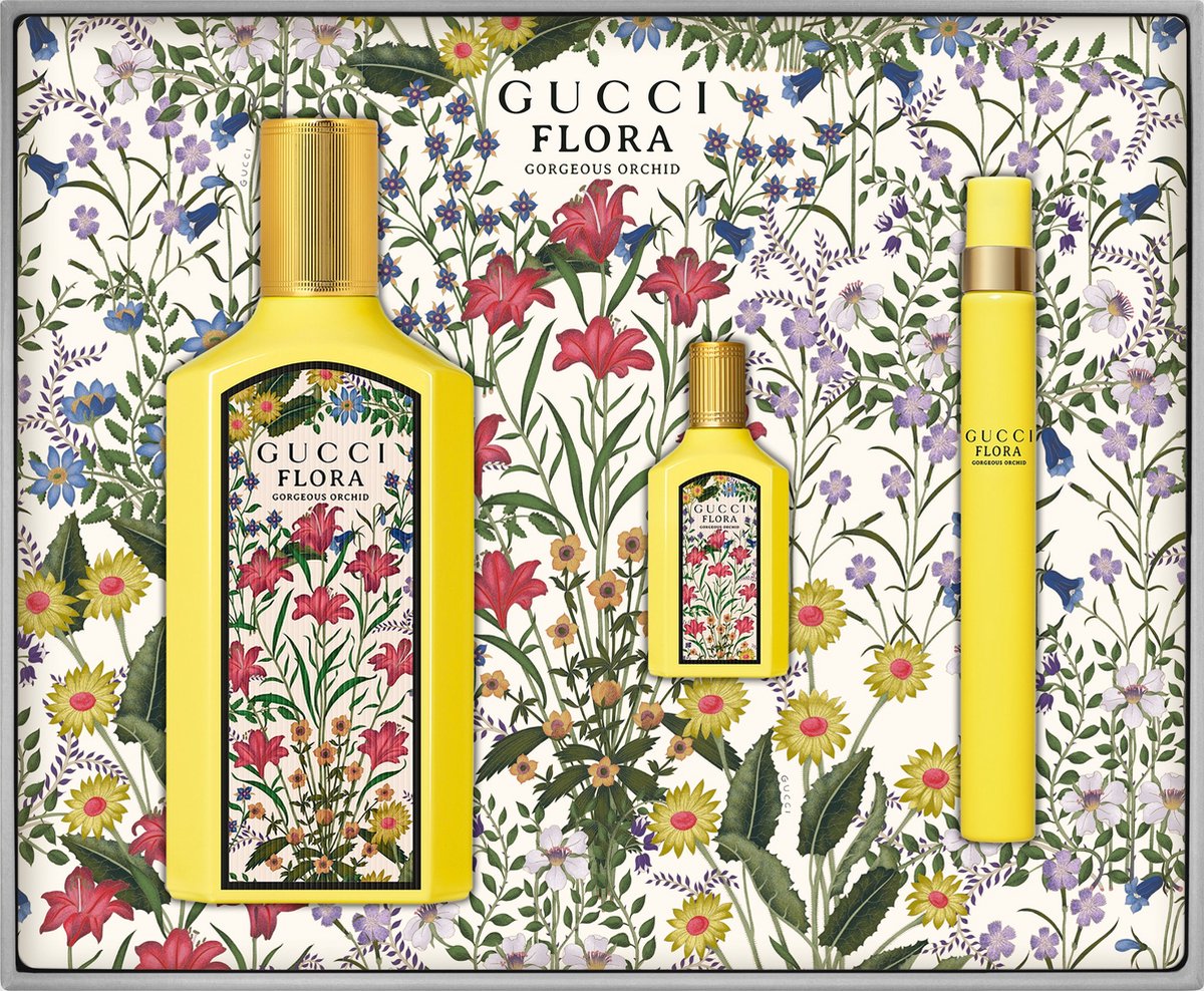 Gucci Flora Gorgeous Orchid Eau de Perfume 100ml Set 3 Pieces (NEW