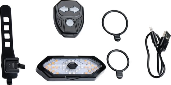 Dunlop Fietslamp Oplaadbaar - Achterlicht Fiets Met Richtingaanwijzer - Fietslicht Met USB-C en Afstandsbediening - 5 Lichtmodi - Weerbestendig - Zwart — afbeelding 5