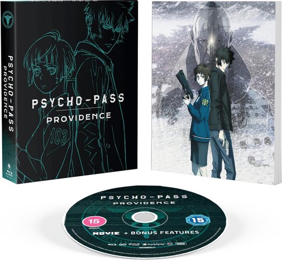 PSYCHO-PASS: Providence Blu-ray boxset met hoes, artcard en disc. Bevat anime-personages.
