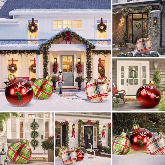 Opblaasbare kerstballen in diverse maten en kleuren