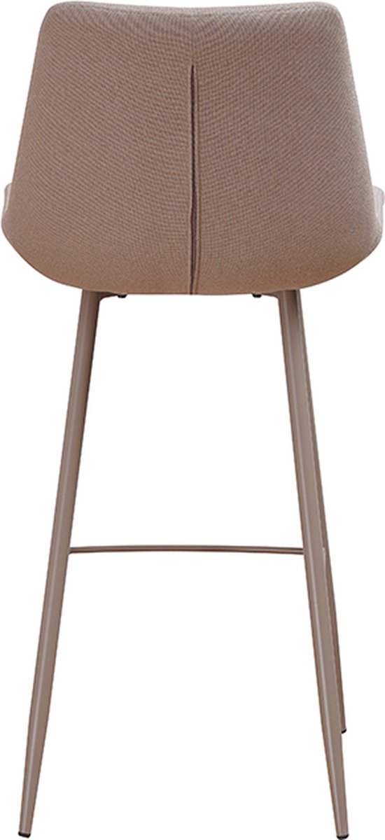 Bronx71 Scandinavische barkruk Maud gerecyclede stof taupe 74 cm - Barkrukken set van 2 - barstoel