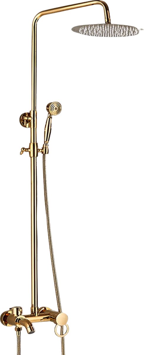 Betaalbare Goederen® Doucheset Goud - Regendouche - Met Thermosstaat - Douchekop - Douchestang - Douche Set - Doucheset Met Thermostaatkraan