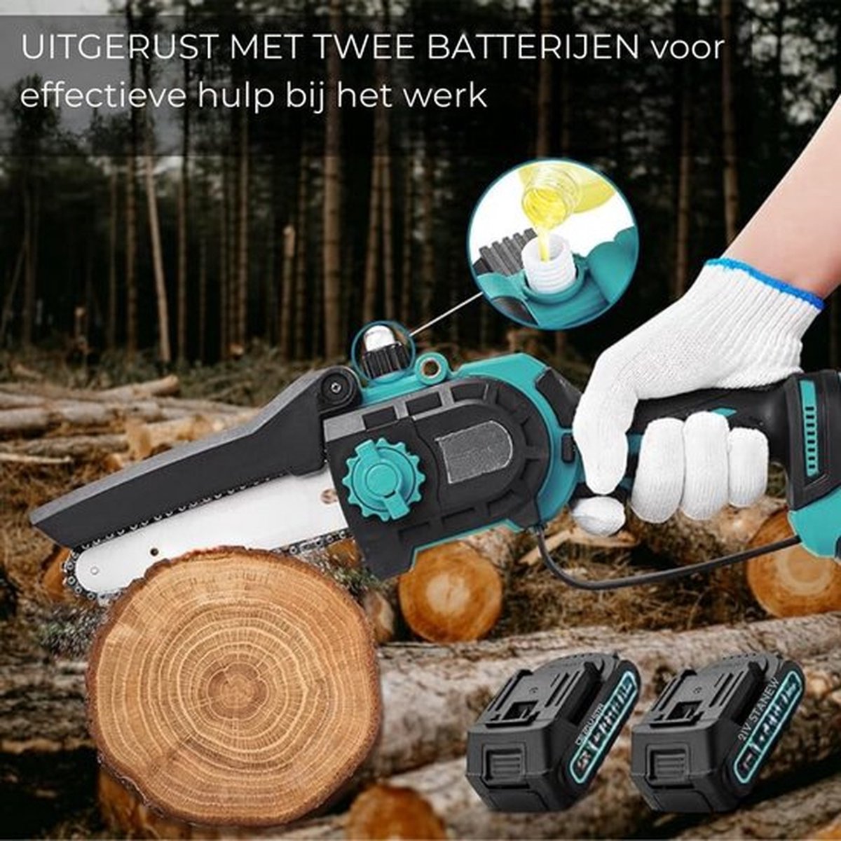 Mini Kettingzaag - Mini Chainsaw - Elektrische Snoeischaar - Handkettingzaag - Takkenzaag - Houtzaag - Zaagmachine - Draagbaar - Draadloos