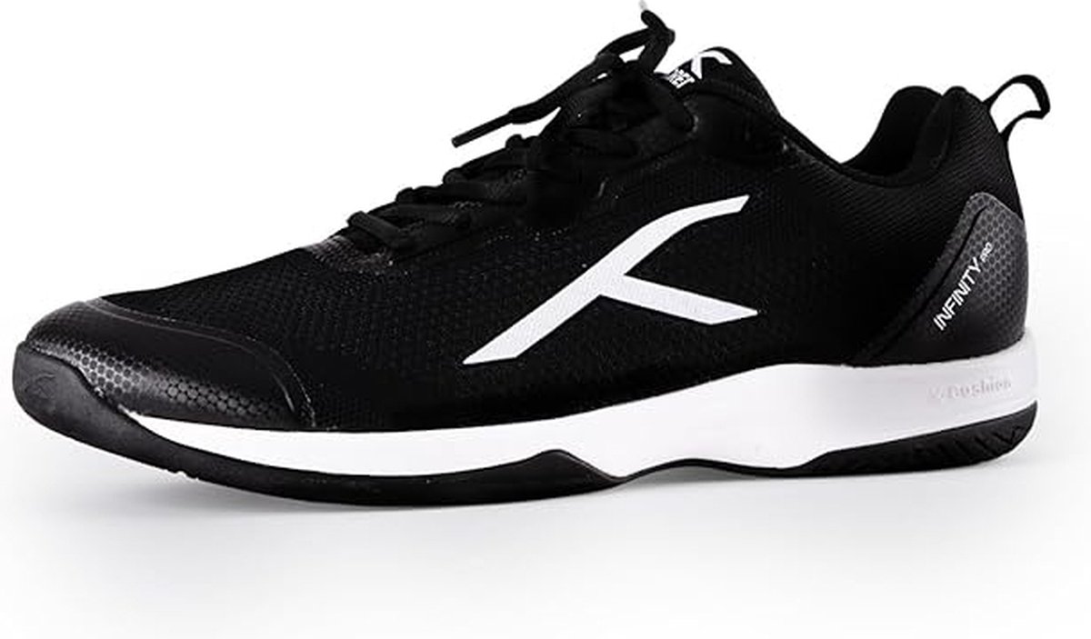 Hundred Infinity Pro Badminton Schoenen Indoor Sport Schoeisel Zwart & Wit Lichtgewicht Non-Marking Zool Anti-Slip Grip & Dempende Tussenzool Ademend Gebreid Bovenwerk