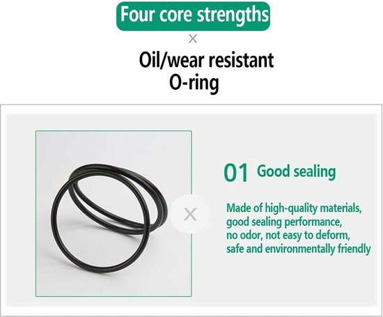 O-ringen rubberen ringen - 225 stuks - 18 maten - 6x2mm - met assortimentbox — afbeelding 4