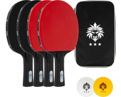 Orcq - Professionele tafeltennis set - 2 Tafeltennisbatjes - 2 Balletjes - Opberghoes met rits