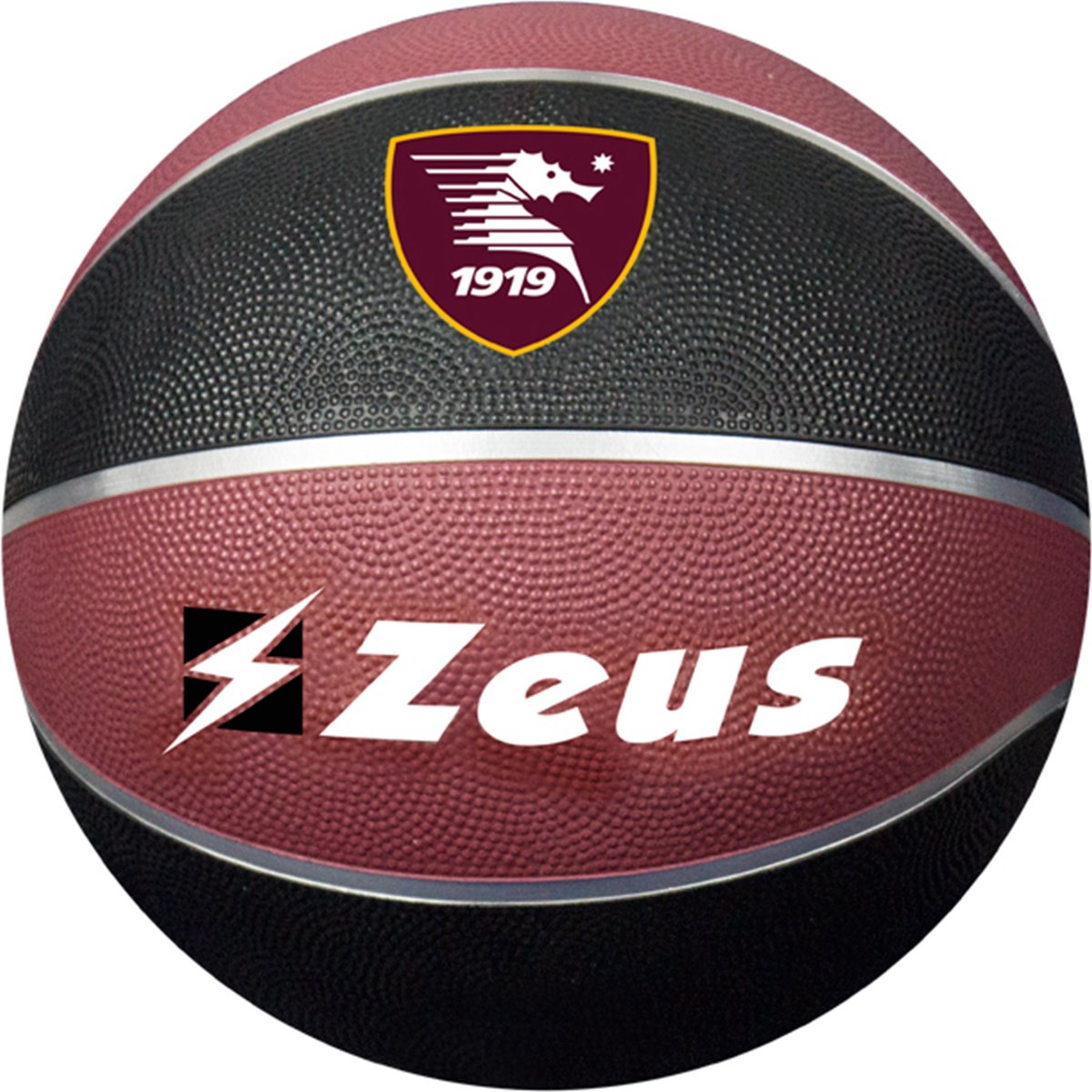 Zeus Basketbal Maat 7 | US Salernitana 1919 Basketbal | Outdoor Basketbal Rubber | Professionele Basketbal | Straat Basketbal | Basketbal Volwassenen | Training Basketbal | Limited Edition Bal | Goede Grip | Rood Zwart Basketbal