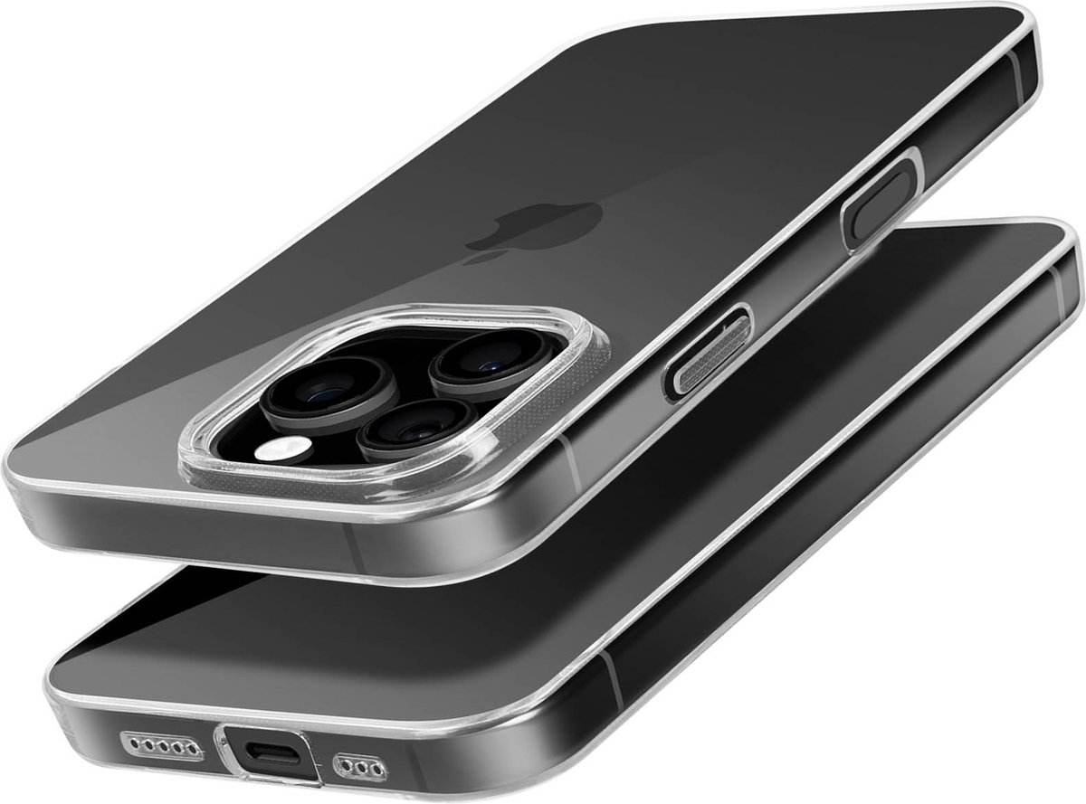 Mayaxess, Hoesje Geschikt voor Apple iPhone 16 Pro Silicone Zacht, Transparant