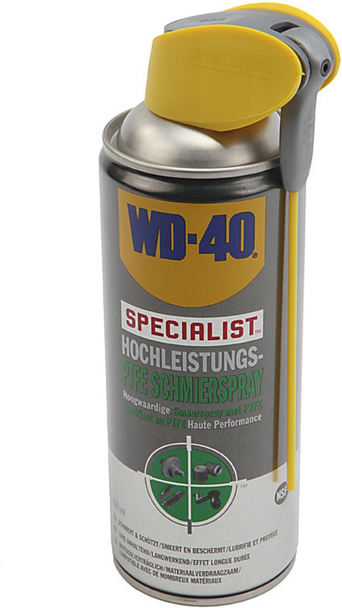 WD-40 Specialist® Smeerspray met PTFE - 400ml - Smeerolie - Smeermiddel - Voor gereedschap en machines