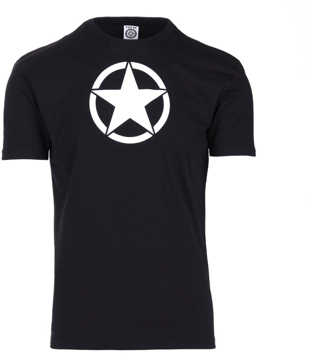 Fostex Garments T-shirt with star Zwart