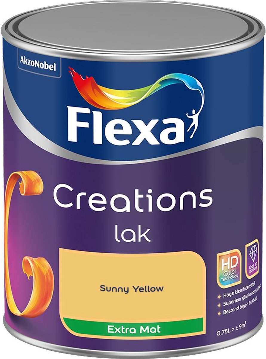 Flexa - Creations Lak Extra Mat - Sunny Yellow - Mengverf - 0.75 L