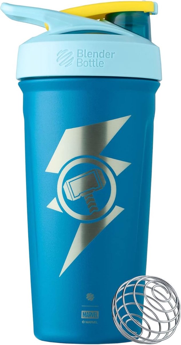 Goedkoopste BlenderBottle® | Strada Insulated RVS | Thor MARVEL | 710 ml | Extra Lang Koud | Shakebeker | BPA-en-Phthalate-vrij |Shaken zonder klonten en zonder te lekken! | Shaker | Bidon | Drink fles | Water fles | Eitwit | Eiwitshaker |