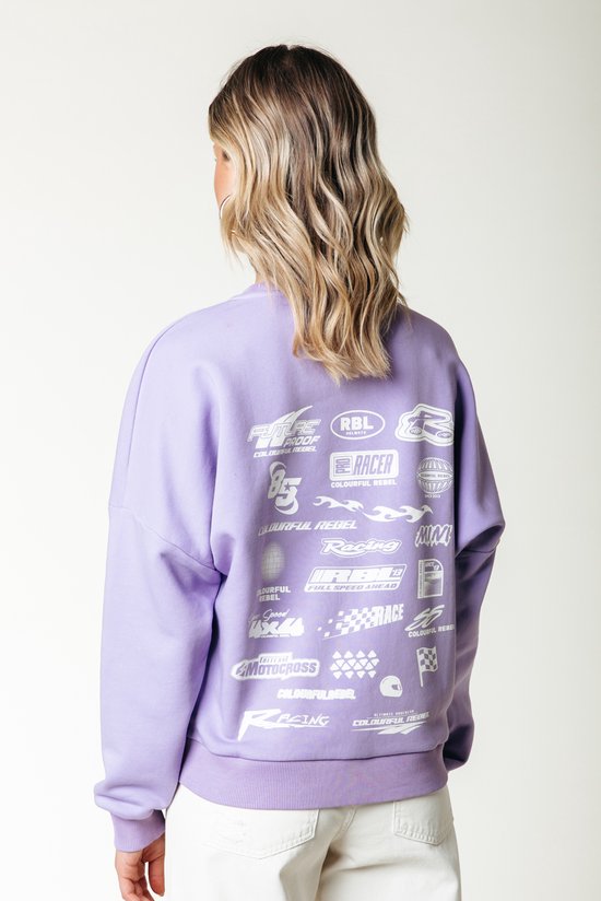Sweat à épaules tombantes avec logos Colourful Rebel Multi Racer colorés - L