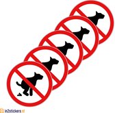 Verboden voor hondenpoep sticker 5 stuks - 5cm - Sticker geen hondenpoep - Verbodssticker - hondenpo - Sticker verboden hondenpoep - Sticker geen hondenpoep - Verbodssticker - hondenpoep verbod stickers - Sticker voor binnen en buiten