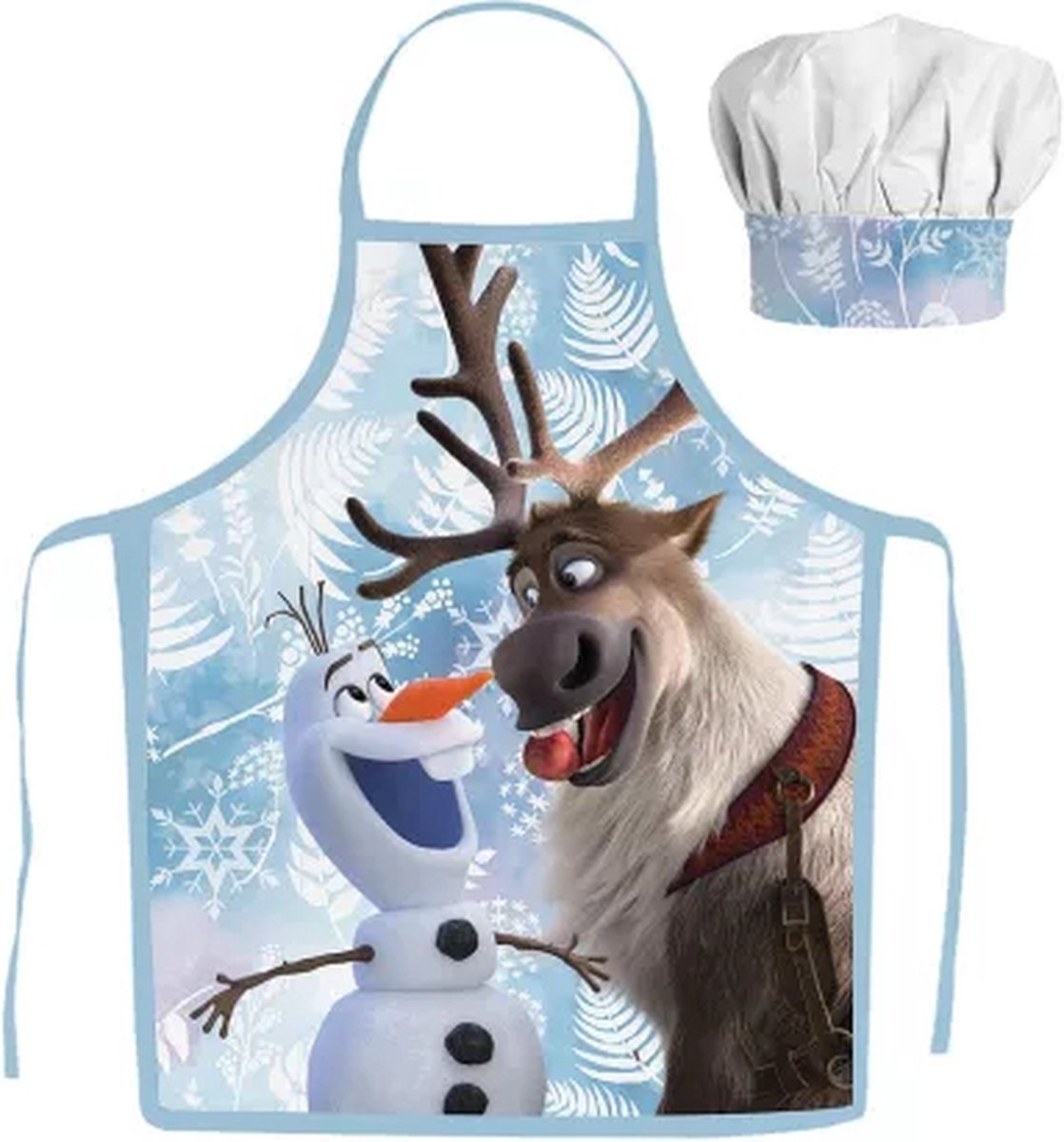 Frozen Kokssetje Muts en Schort Olaf en Sven Blauw Winter