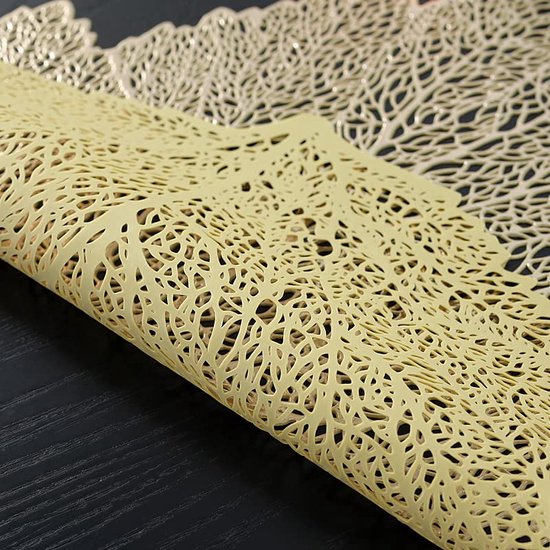 JGS ® Chique Set de quatre protège-tables de Luxe pour une décoration de table élégante en or