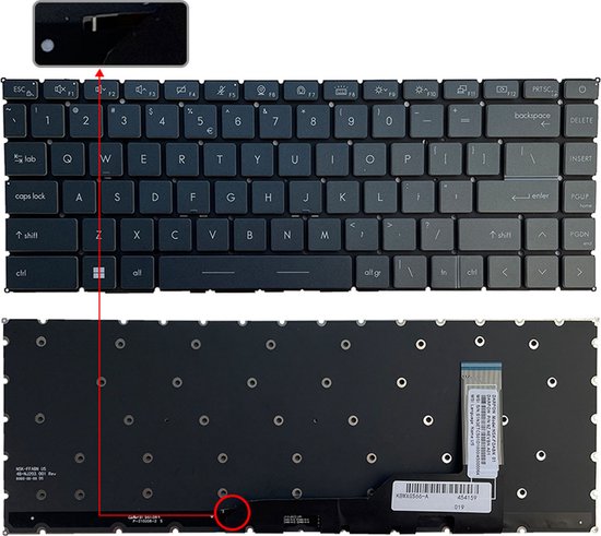 Notebook Toetsenbord geschikt voor o.a. MSI Prestige 14 / P14 / GS66 / GE66 / MS-14DK Series - P/N: NSK-FDABN