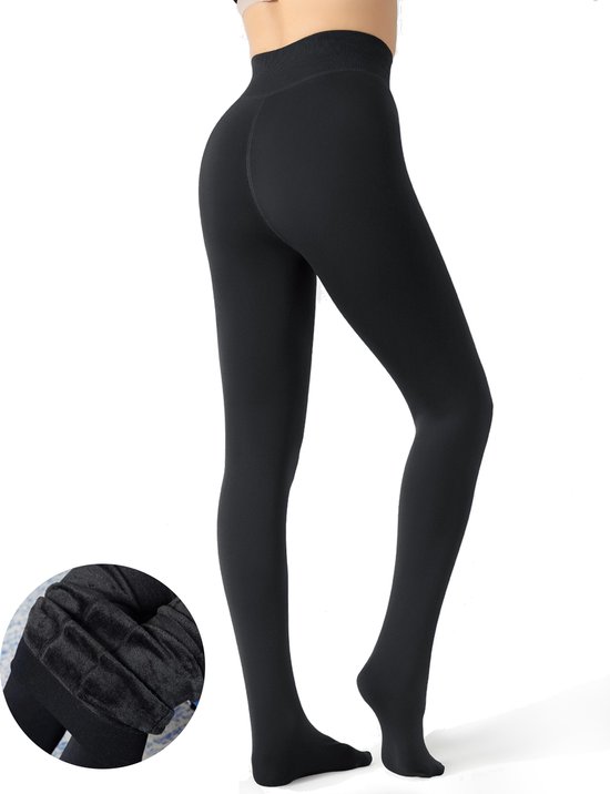 Collant Thermo Polaire Enzo Lucci pour Femme – Plus Tailles – Legging Doublé & Correctif – Taille XS– S – Taille Haute – Zwart