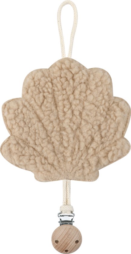 Studio Nou - Speenkoord - Teddy - Beige - Clip - Kraamcadeau - Schelp