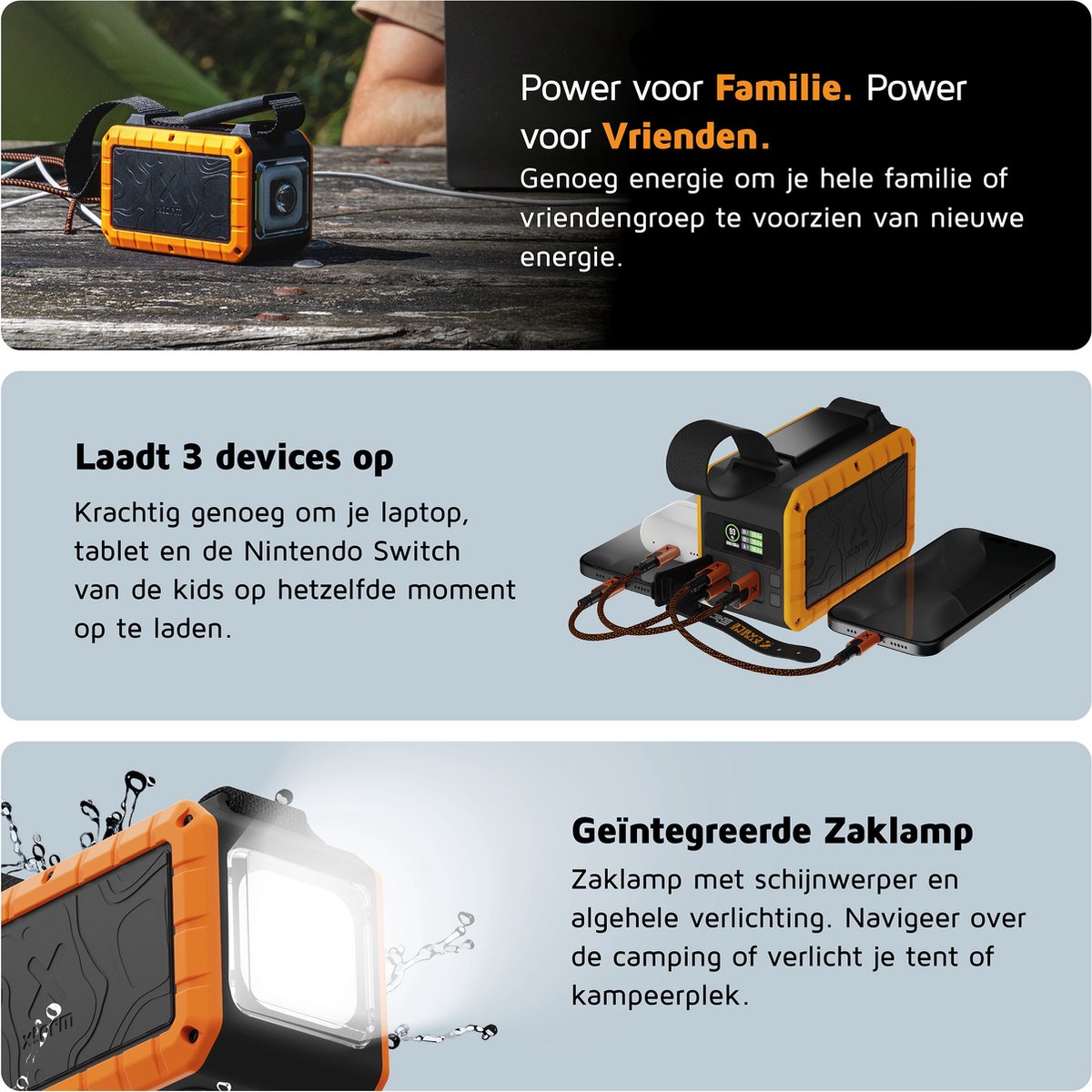 Xtorm Rugged Powerbank 40.000 mAh 100W Zwart - afbeelding 3