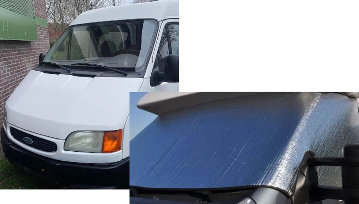 Raamisolatie Buitenzijde Geschikt voor Ford Transit bouwjaar 1986-2000 tegen de kou en hitte