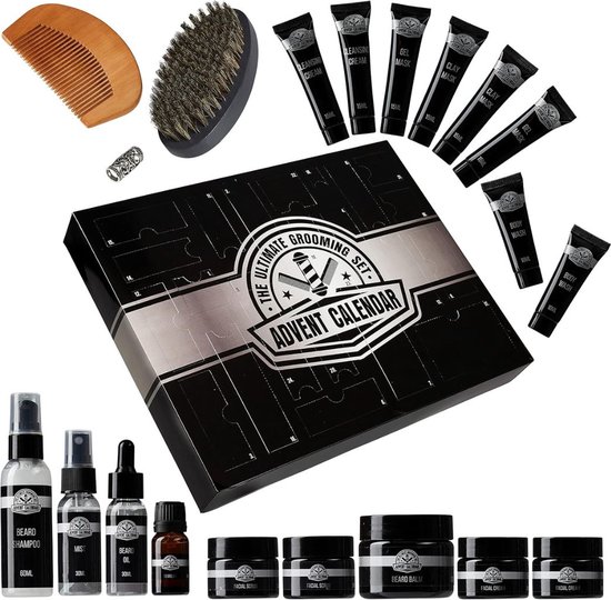 DD® Adventskalender Mannen - Adventkalender Volwassenen - Stoer Kerstcadeau - 43x34x6cm - Zwart