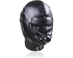 vscnovelty® - SM Masker GAG Premium | BDSM | kunstleer masker - Muilkorf - Nek ketting - Verstelbaar - fetish