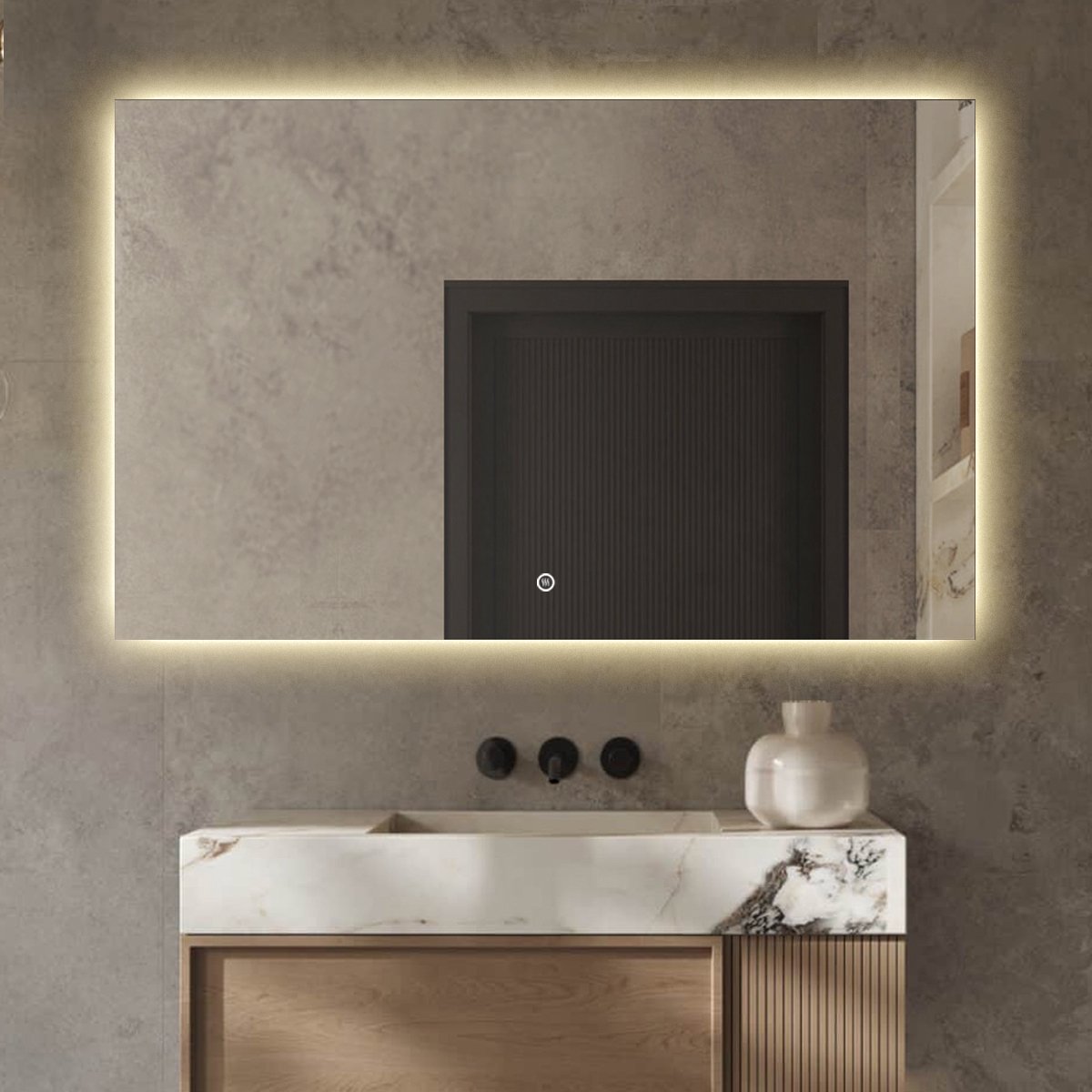 Badkamerspiegel met Verlichting - Anti Condens Verwarming - Badkamerspiegel - Badkamerspiegels - 120 x 80 cm