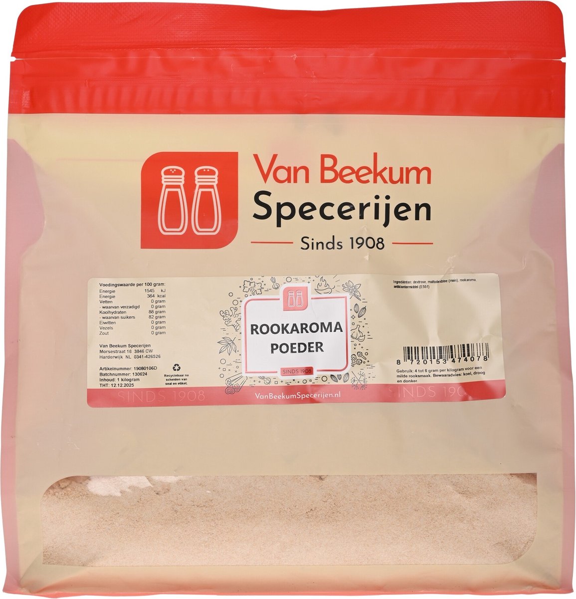 Goedkoopste Van Beekum Specerijen - Rookaroma Poeder - 1 KG (hersluitbare stazak