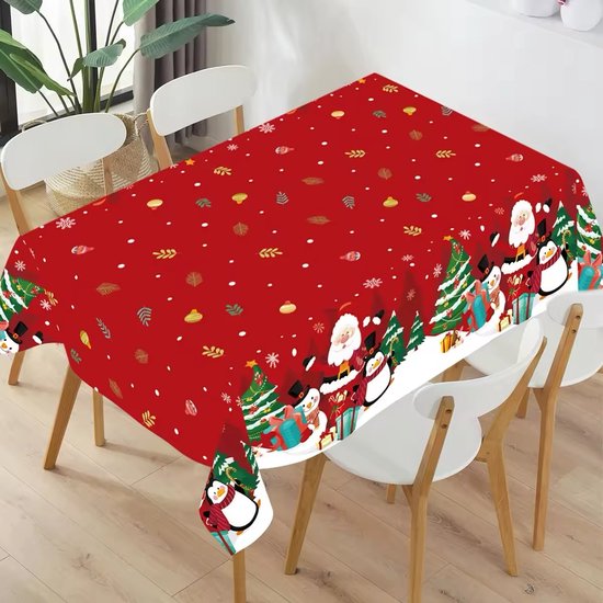 PLULON Kerst tafelkleed sneeuwvlokken tafelkleed plastic 137 x 274 cm