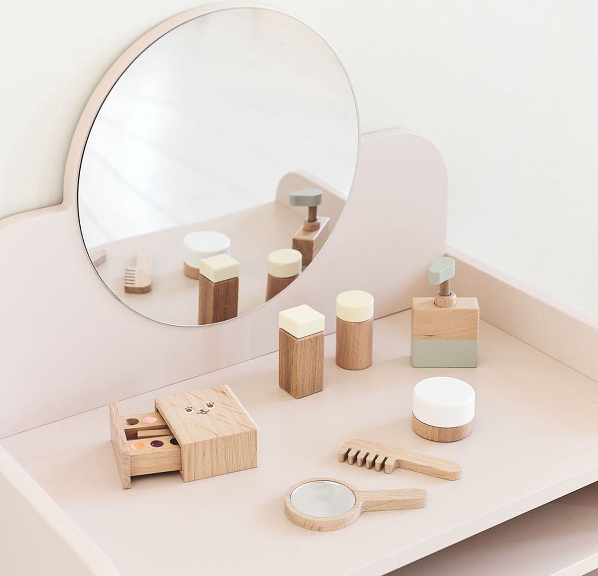 Petite Amélie Kaptafel Belle – Make up tafel met stoel & spiegel – Met ruim opbergvak – Ook te gebruiken als bureau — afbeelding 3