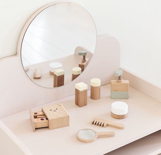 Trendmix twee in één kaptafel en make-up tafel met stoel en 3 spiegels geschikt voor kinderen