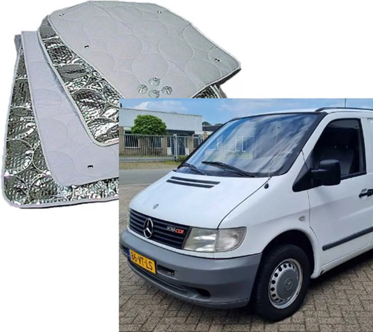 Raamisolatie Geschikt voor Mercedes Vito vanaf 2003 Raamisolatie voorraam camper tegen hitte en kou, voorraam camper isolatie